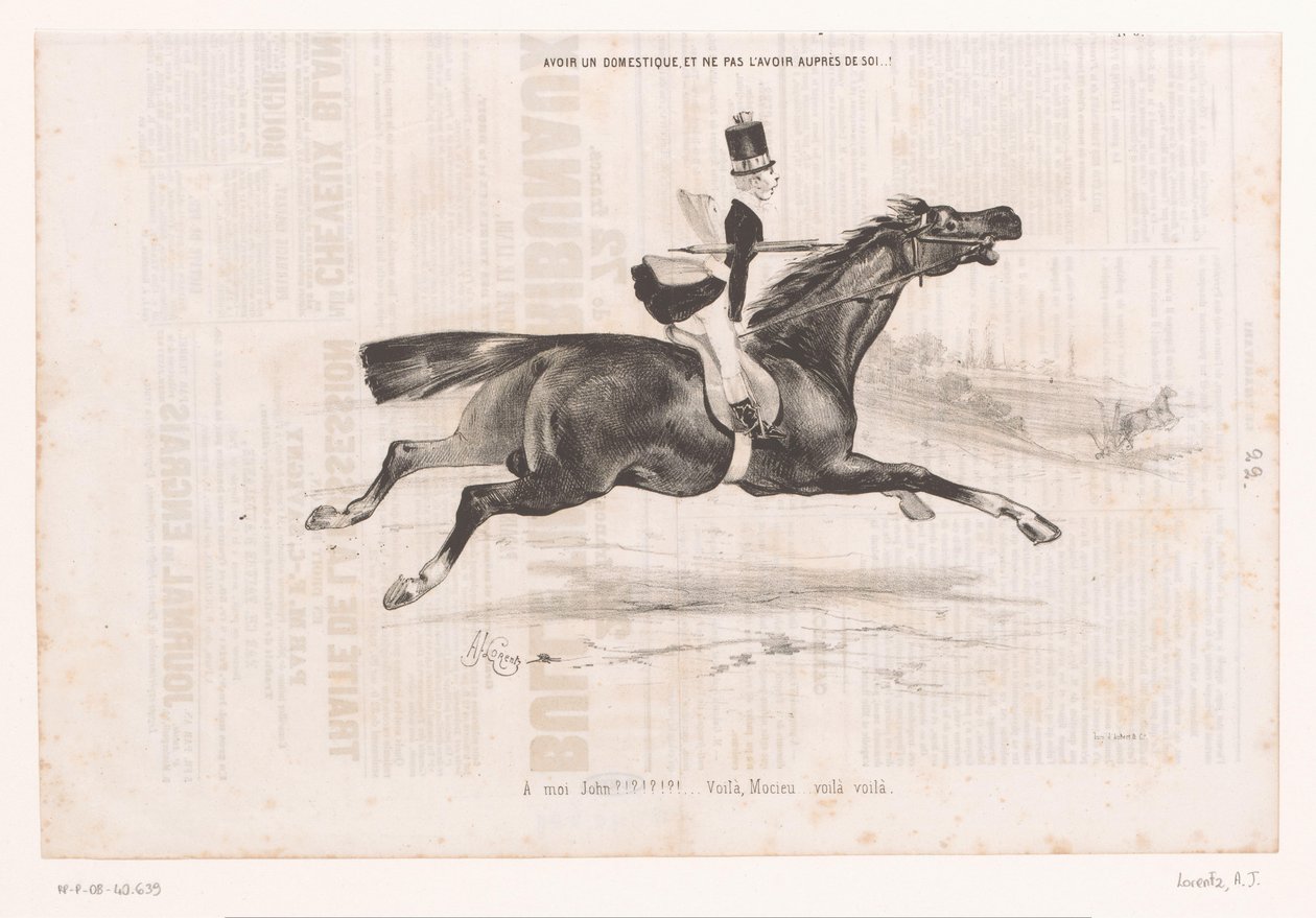 Giovane su cavallo al galoppo (Avoir un domestique, et ne pas l
