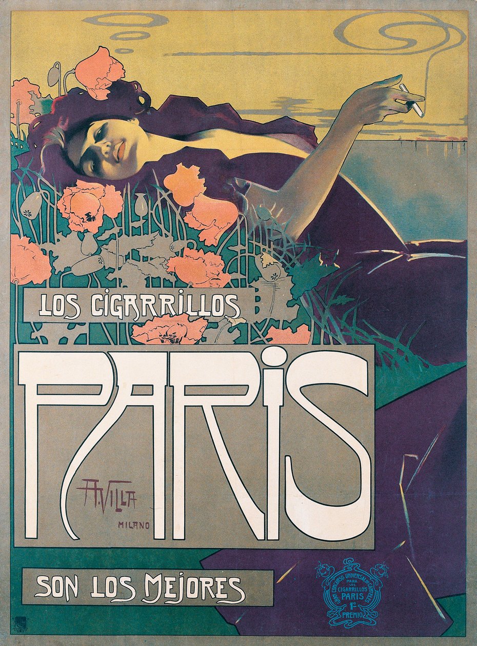 Poster di Cigarrillos Paris da Aleardo Villa