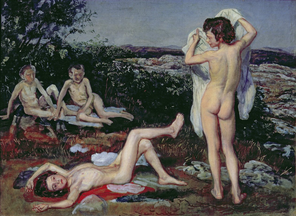 Quattro ragazzi nudi, studio per 