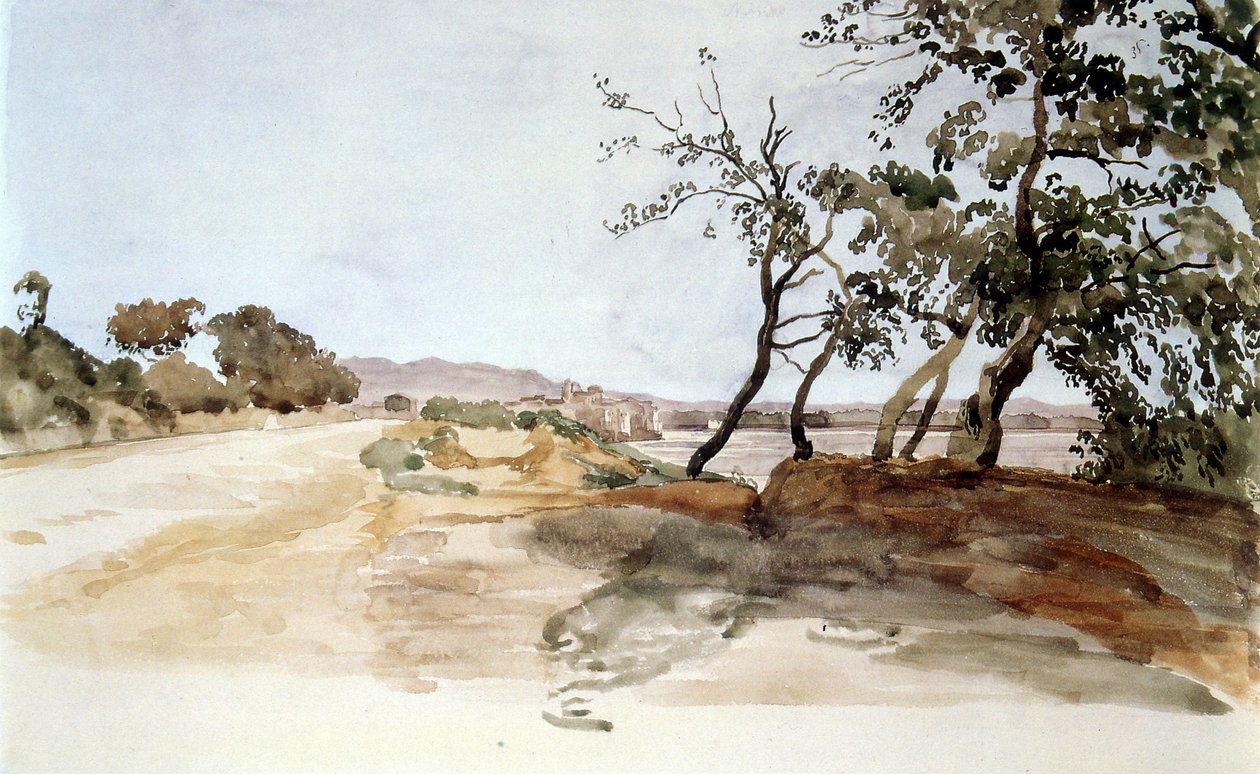 Campagna italiana, acquerello di Alexander Ivanov (1806-1858), pittore russo da Aleksandr Andreevich Ivanov