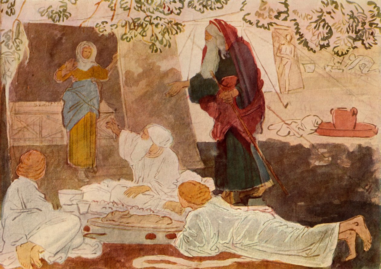Tre pellegrini in visita ad Abramo, metà XIX secolo, 1965 da Aleksandr Ivanov