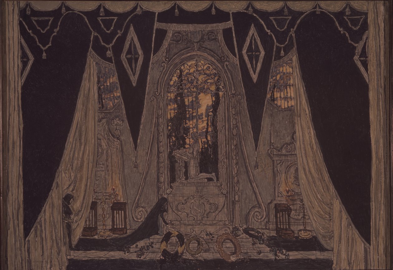Scenografia per il dramma Don Giovanni di J.-B. Molière, 1910 da Aleksandr Jakovlevic Golovin