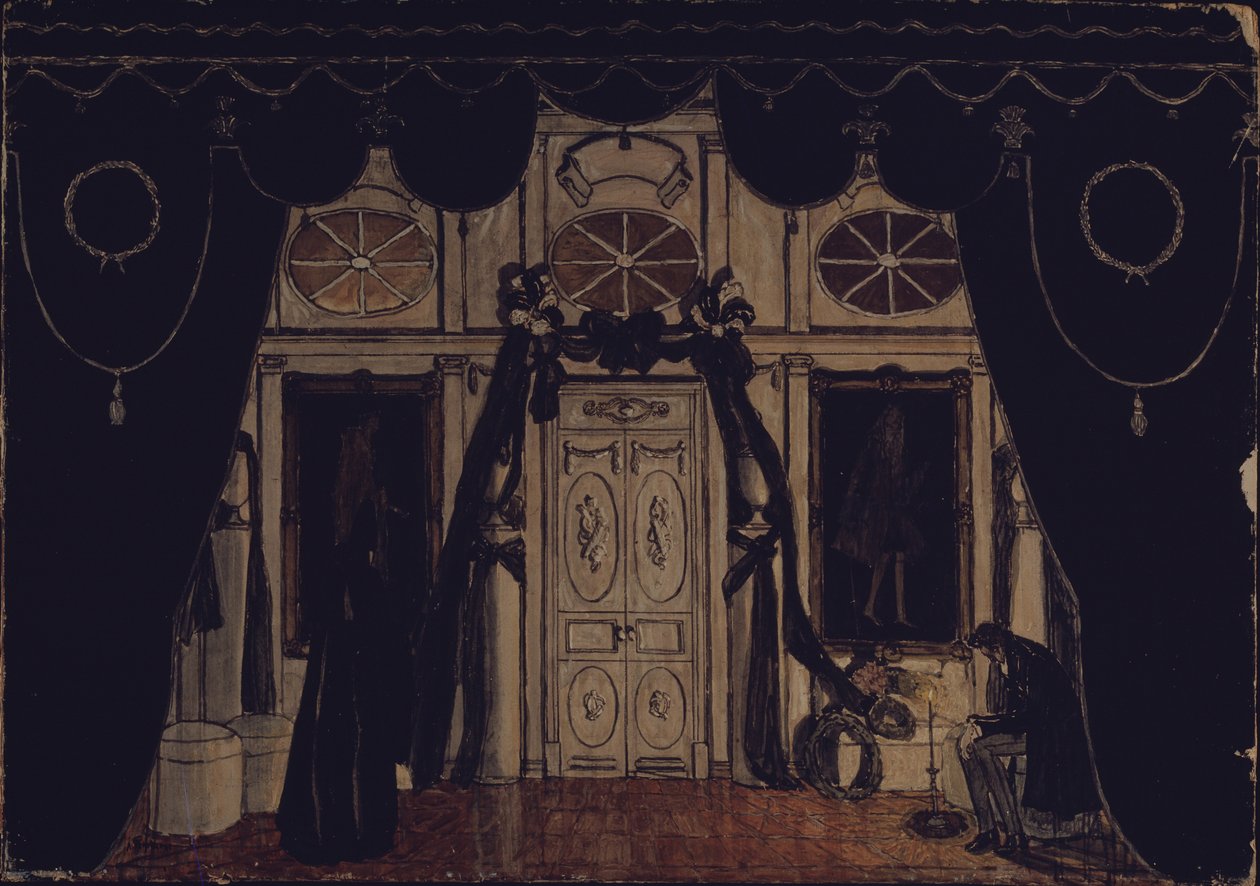 Scenografia per la commedia teatrale Il Mascherato di M. Lermontov da Aleksandr Jakovlevic Golovin