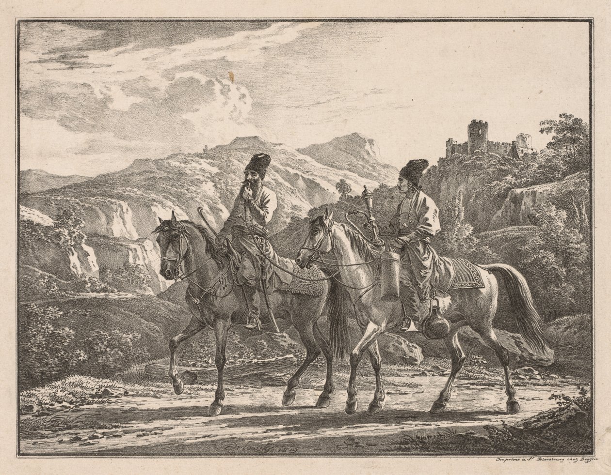 Due cosacchi a cavallo da Aleksandr Orlowski