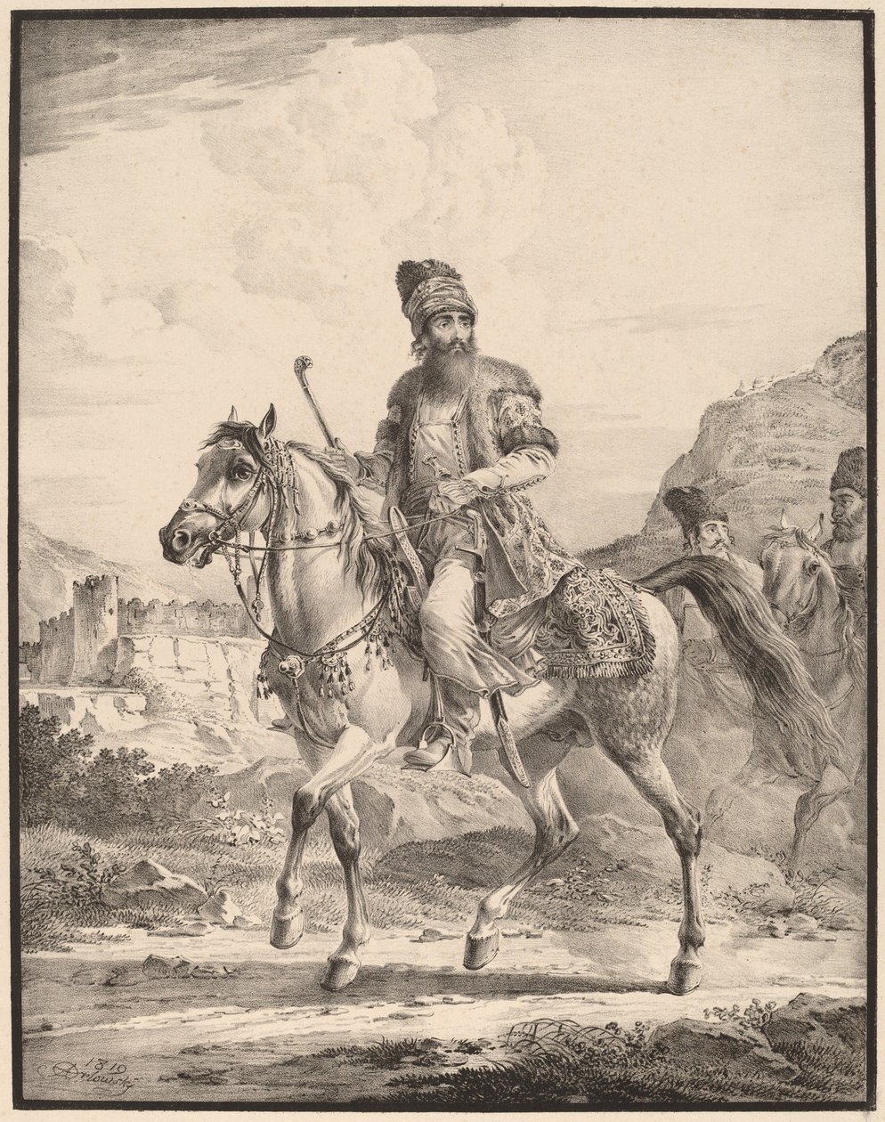 Un persiano a cavallo da Aleksandr Osipovich Orlovskii