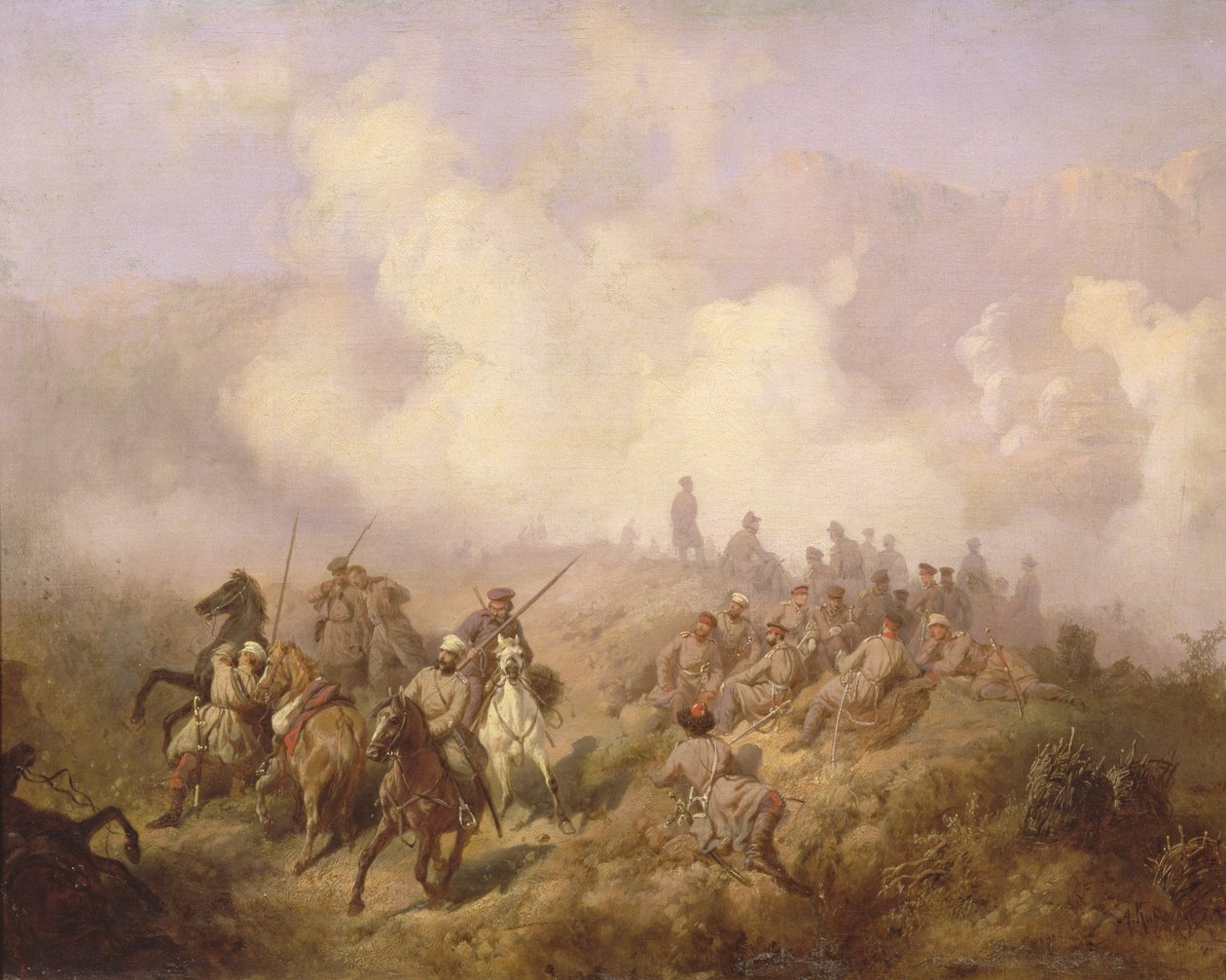 Una scena della guerra russo-turca del 1877-78, c.1870-80 da Aleksei Danilovich Kivshenko