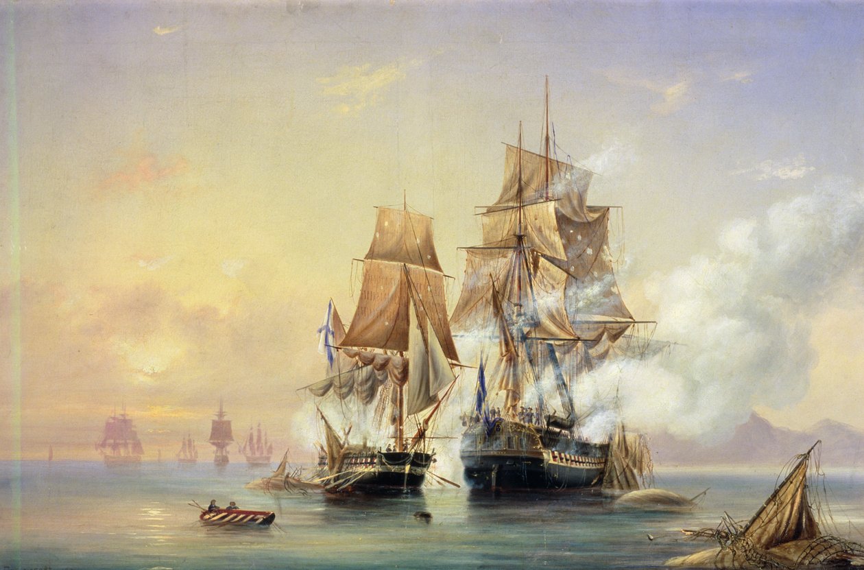 Il cutter russo Mercury cattura la fregata svedese Venus il 21 maggio 1789, 1845 da Aleksei Petrovich Bogolyubov