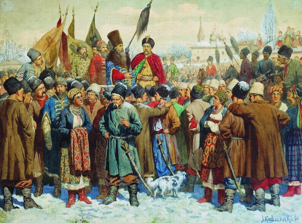 Discorso del boiardo Vasili Buturlin alla Rada di Pereyaslav, 1880 da Aleksei Danilovich Kivshenko