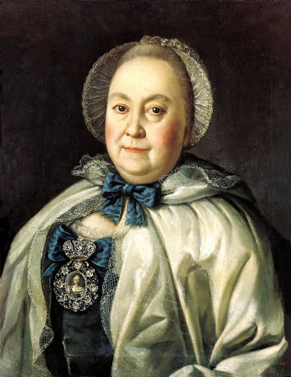 Ritratto della dama di compagnia Contessa Maria A. Rumyantseva da Aleksei Petrovich Antropov