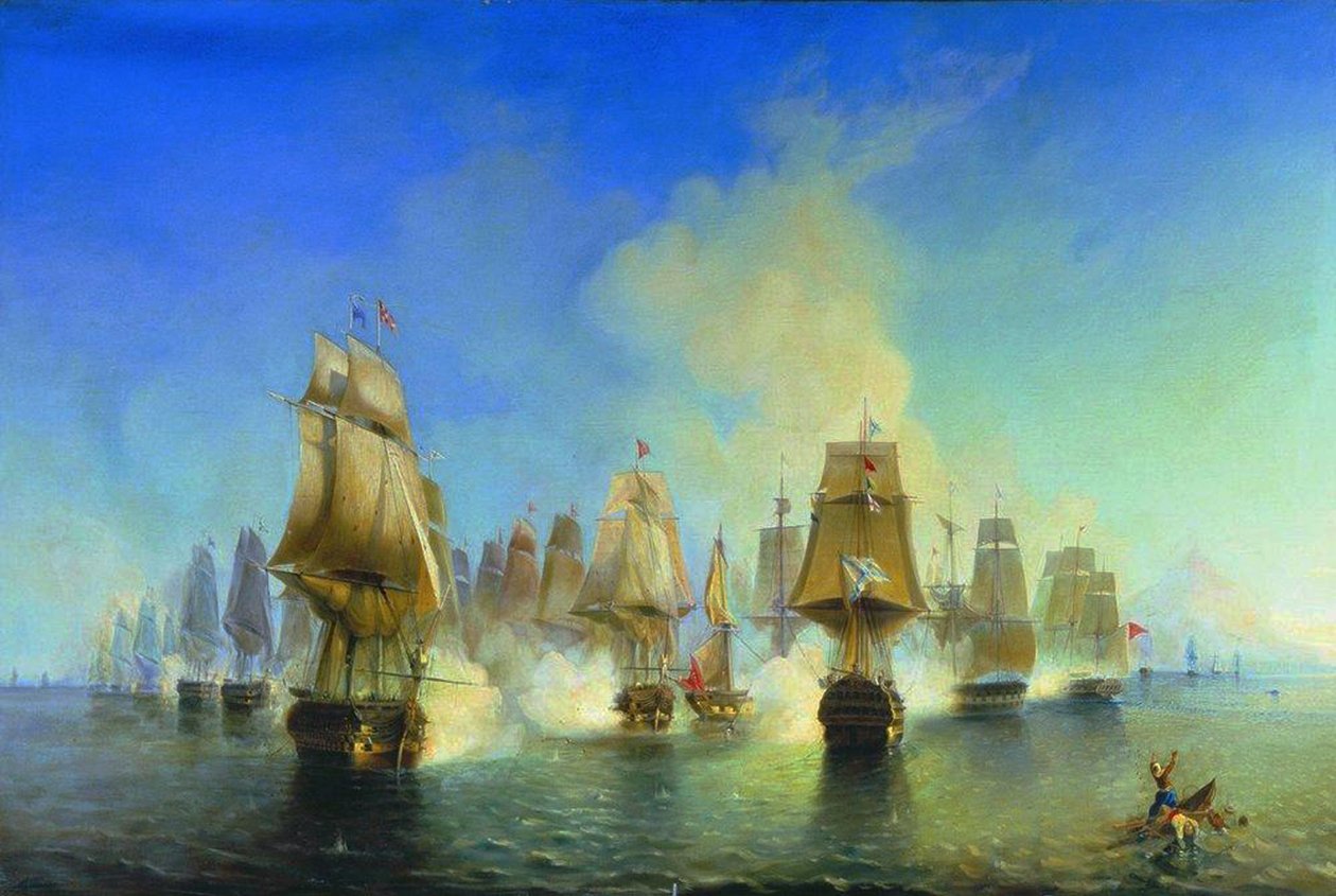 La battaglia navale di Athos da Aleksei Petrovich Bogolyubov