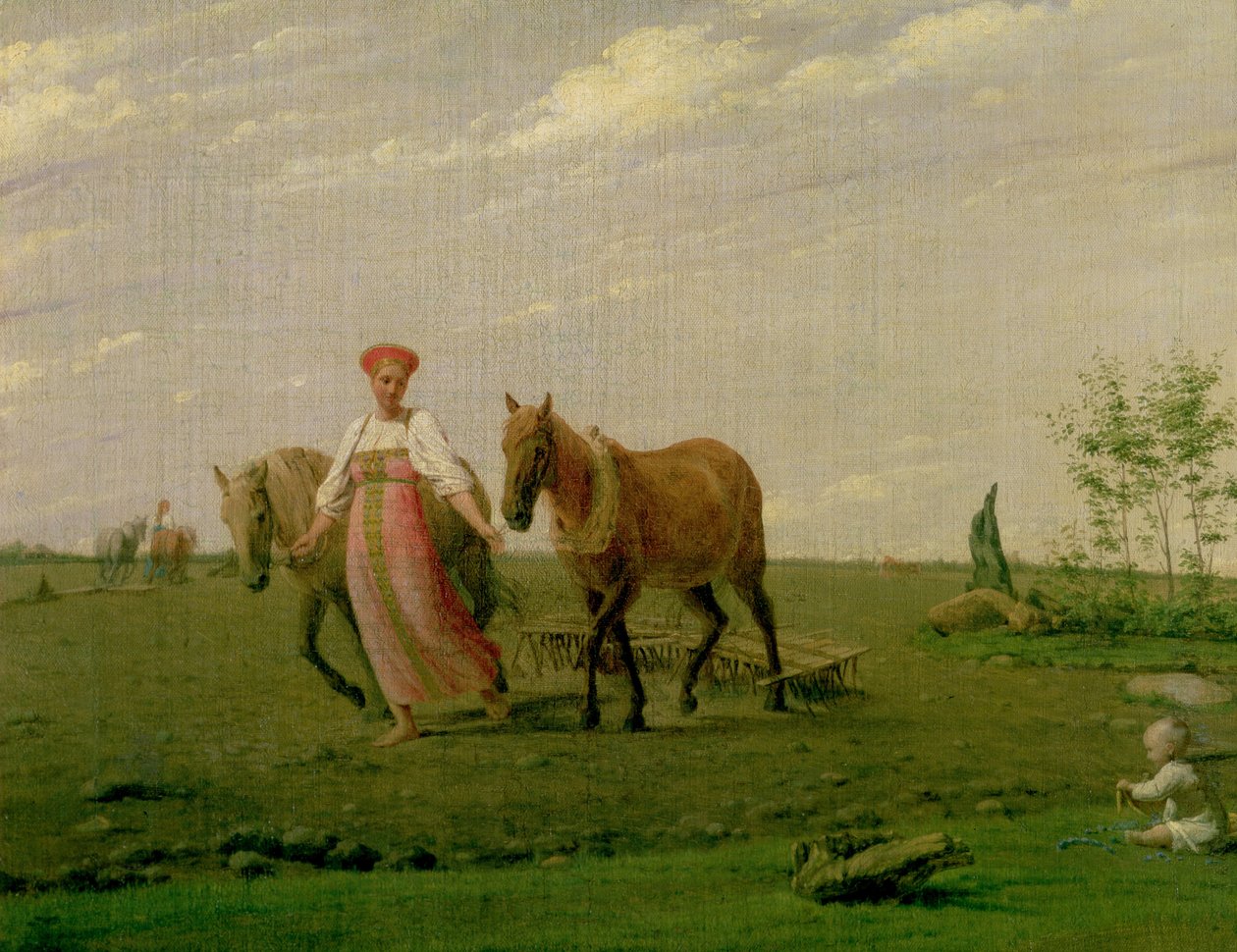 Aratura in primavera, 1820 da Aleksei Gavrilovich Venetsianov