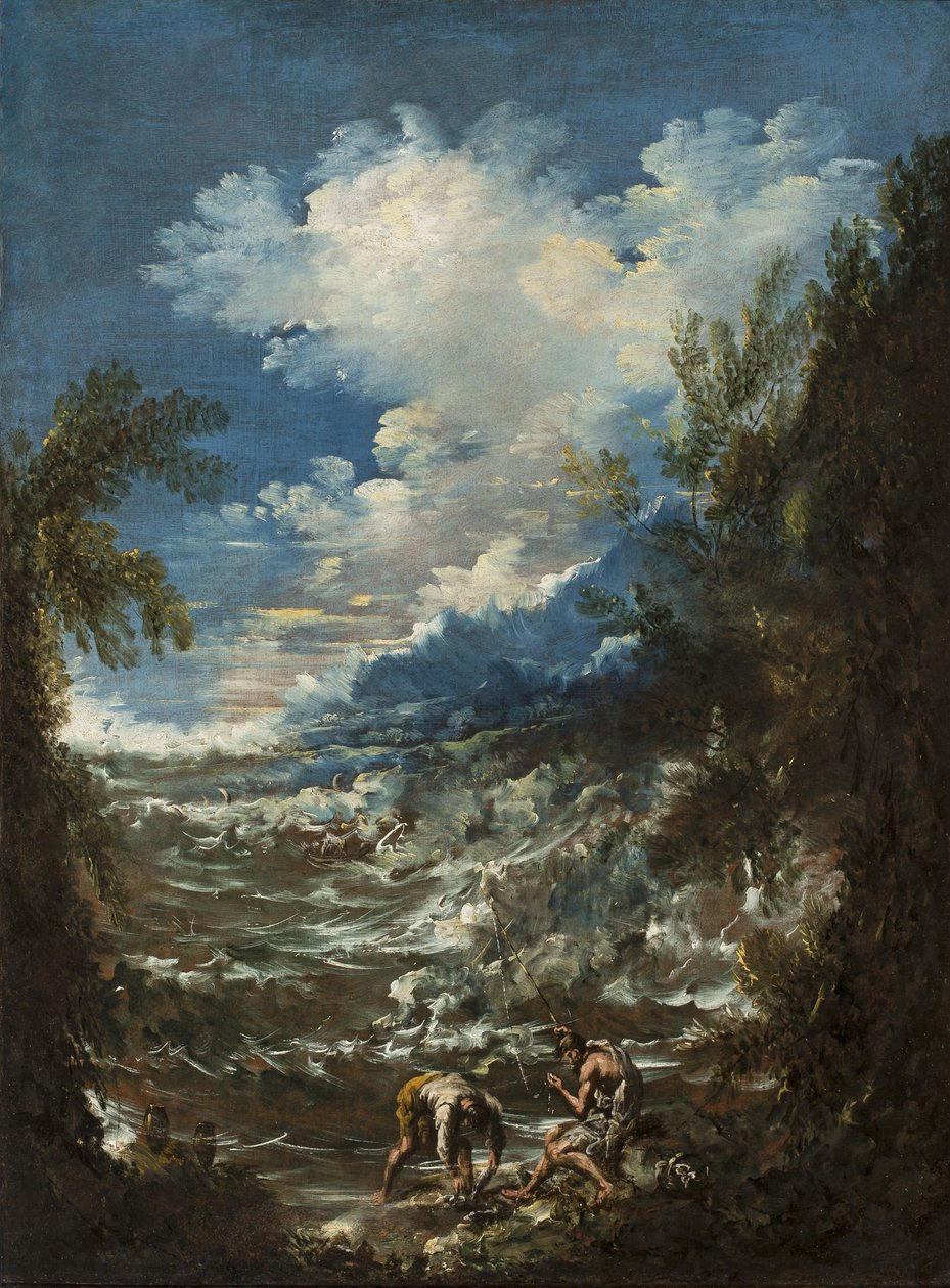 Paesaggio con pescatori, c.1730 da Alessandro Magnasco
