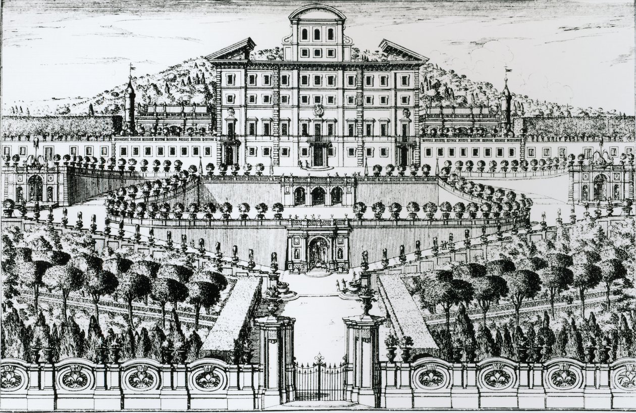 Vista della Villa Aldobrandini dal giardino da Alessandro Spechi