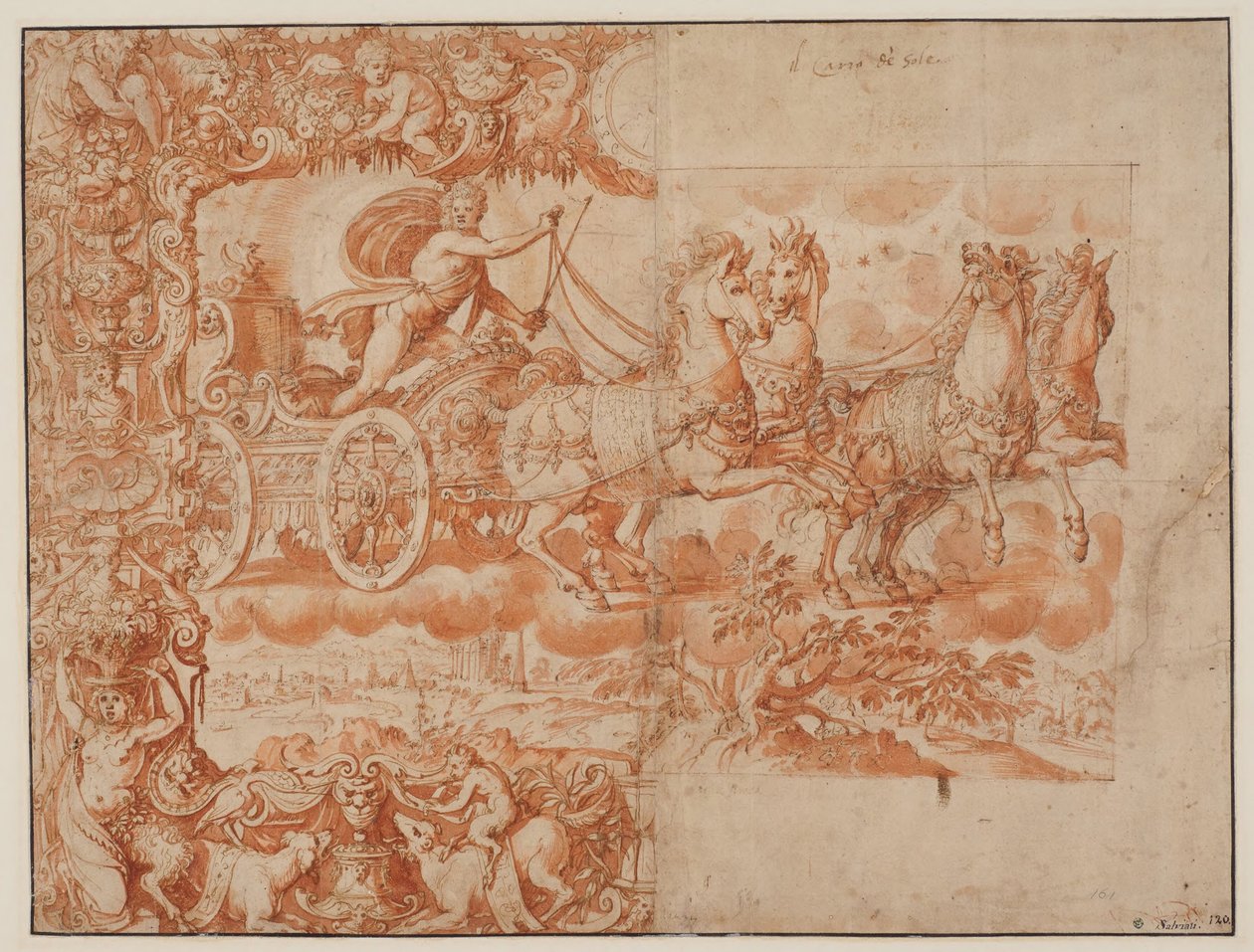 Phaeton fährt die Quadriga da Alessandro Allori