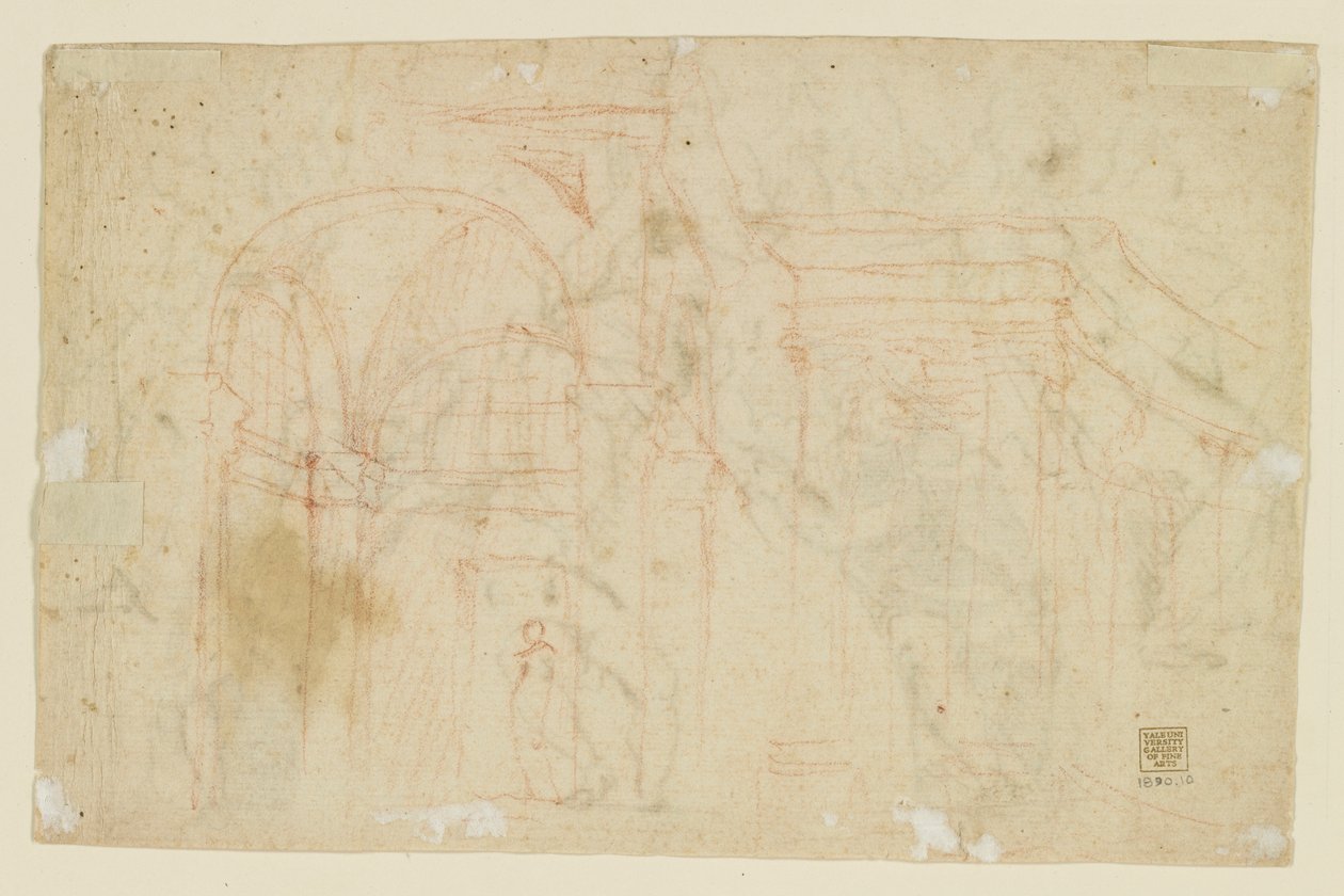Studi di angeli e cupidi (recto); Studi architettonici (verso) da Alessandro Casolani