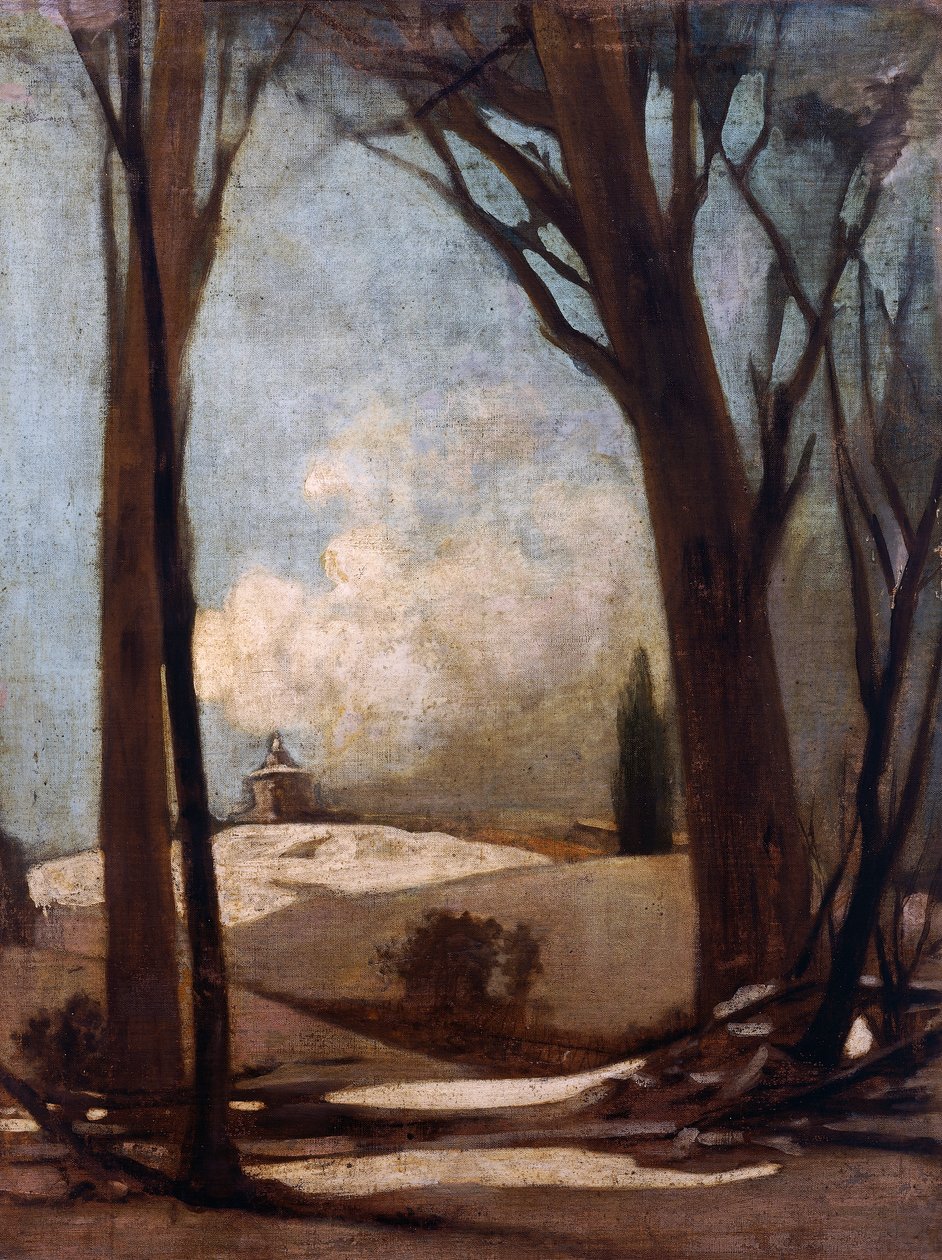 Paesaggio innevato con San Luca da Alessandro Guardassoni