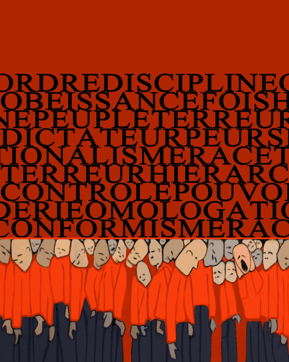 Allegoria del peso della dittatura, repressione, disciplina sull