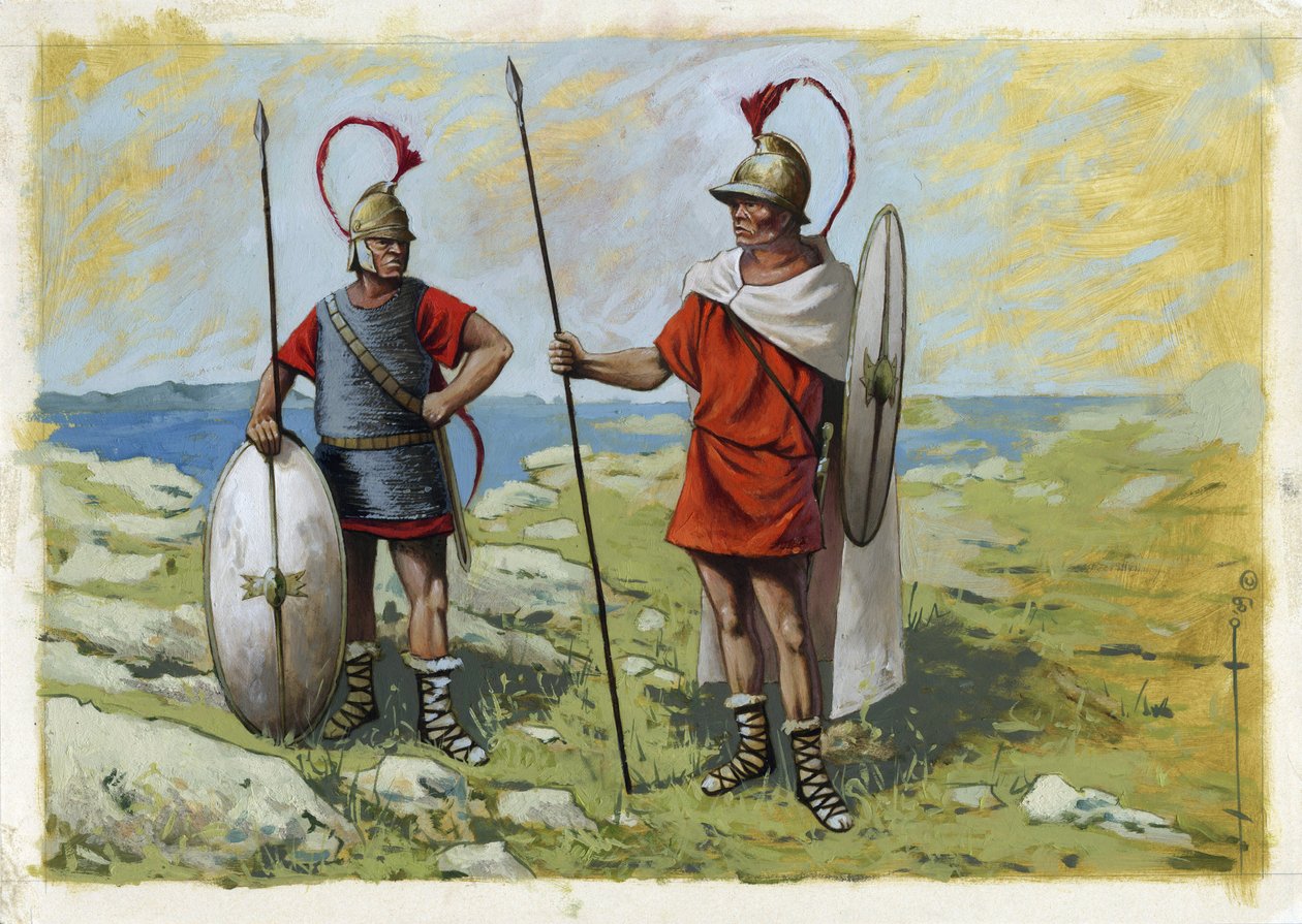 Antica Grecia: mercenario tureoforo (III-I secolo a.C.) (destra) e Thorakites (sinistra) da Alessandro Lonati