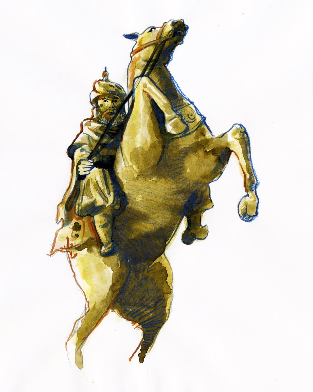 Ritratto equestre di Oqba Ibn Nafi Al Fihri da Alessandro Lonati