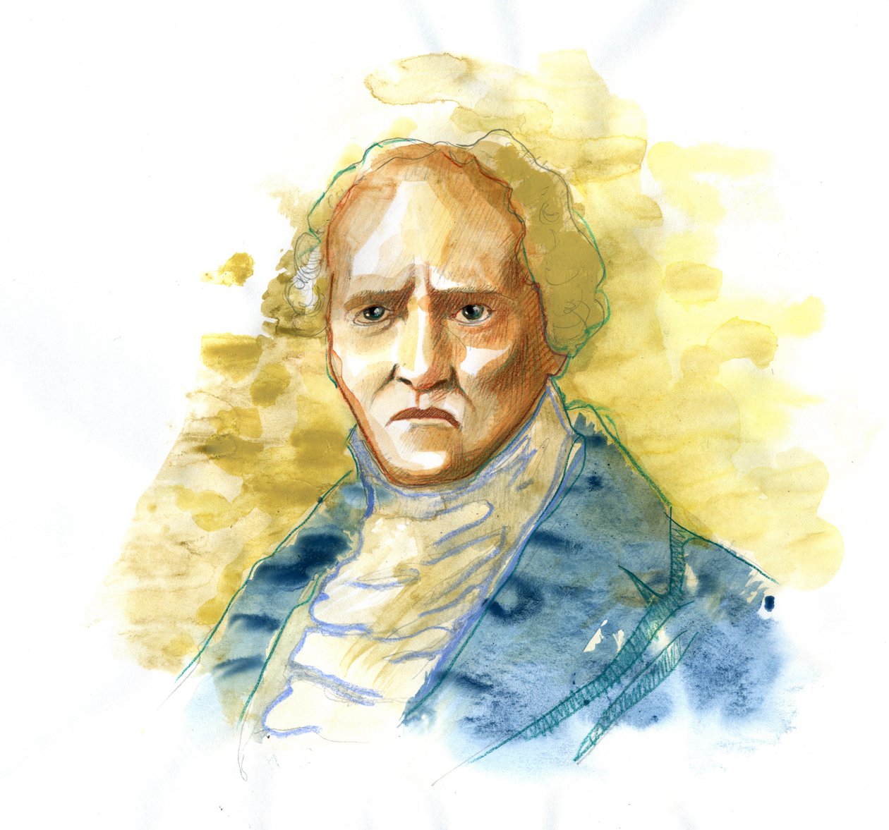 FOURIER, Charles (1772-1837). Filosofo ed economista inglese. Illustrazione di Alessandro Lonati da Alessandro Lonati