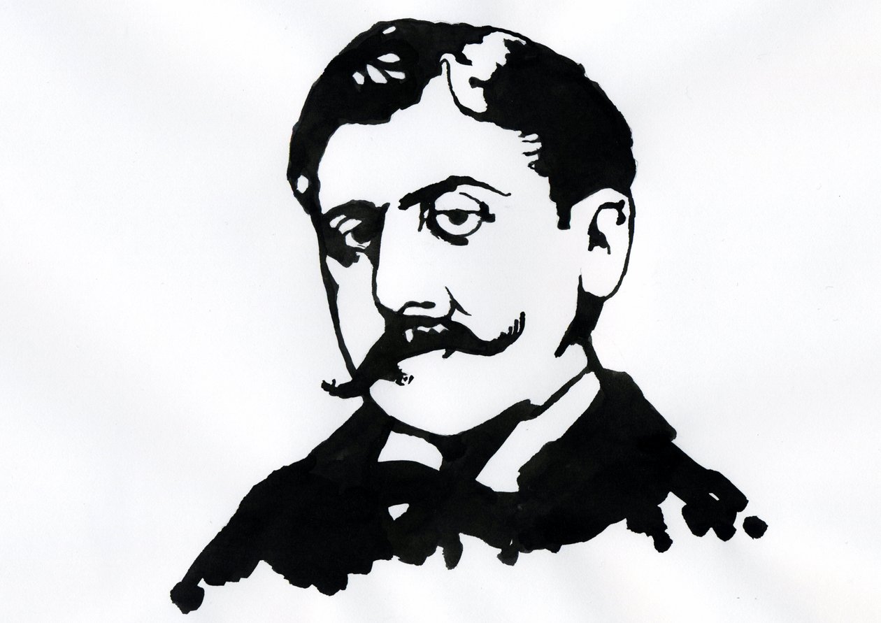 Marcel Proust (inchiostro su carta) da Alessandro Lonati