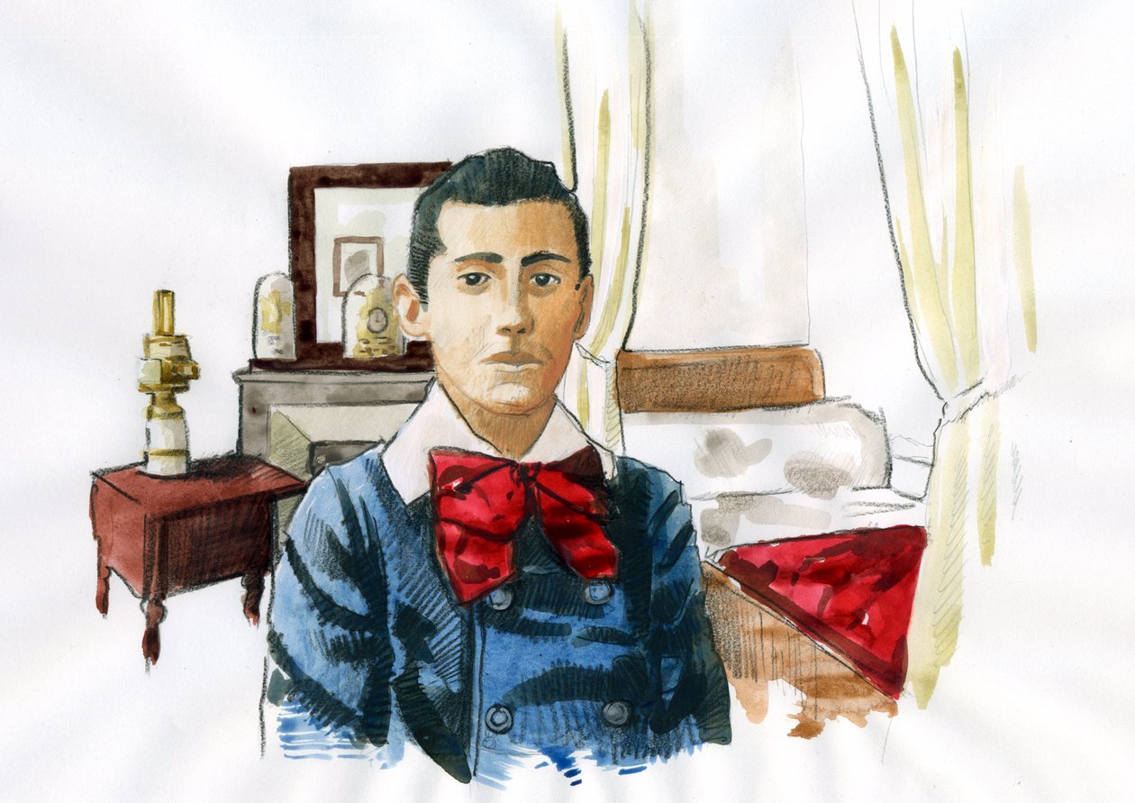 Marcel Proust giovane nella stanza di sua zia Elisabeth da Alessandro Lonati