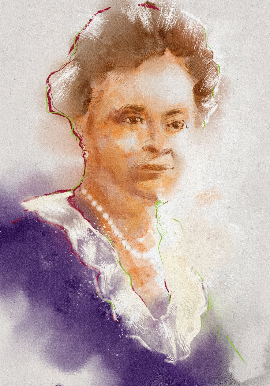 Ritratto della farmacologa Gertrude B. Ellion, 2023 (illustrazione) da Alessandro Lonati