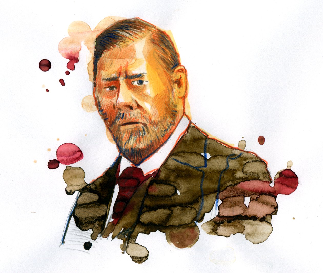 Ritratto di Bram Stoker (1847-1912), scrittore irlandese autore di "Dracula" da Alessandro Lonati