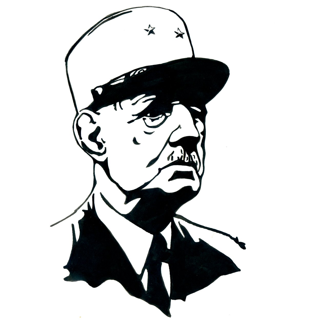Ritratto del Generale Charles de Gaulle da Alessandro Lonati