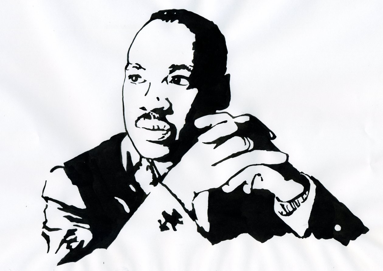 Ritratto del pastore Martin Luther King Illustrazione da Alessandro Lonati