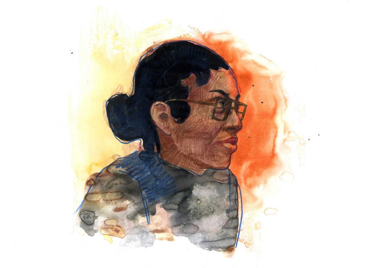 Ritratto di Rosa Parks (1913-2005) figura iconica nella lotta contro la segregazione razziale negli Stati Uniti da Alessandro Lonati
