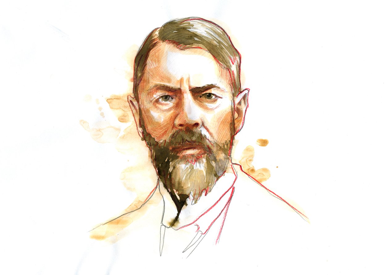 Ritratto del sociologo tedesco Max Weber (1864 - 1920) da Alessandro Lonati