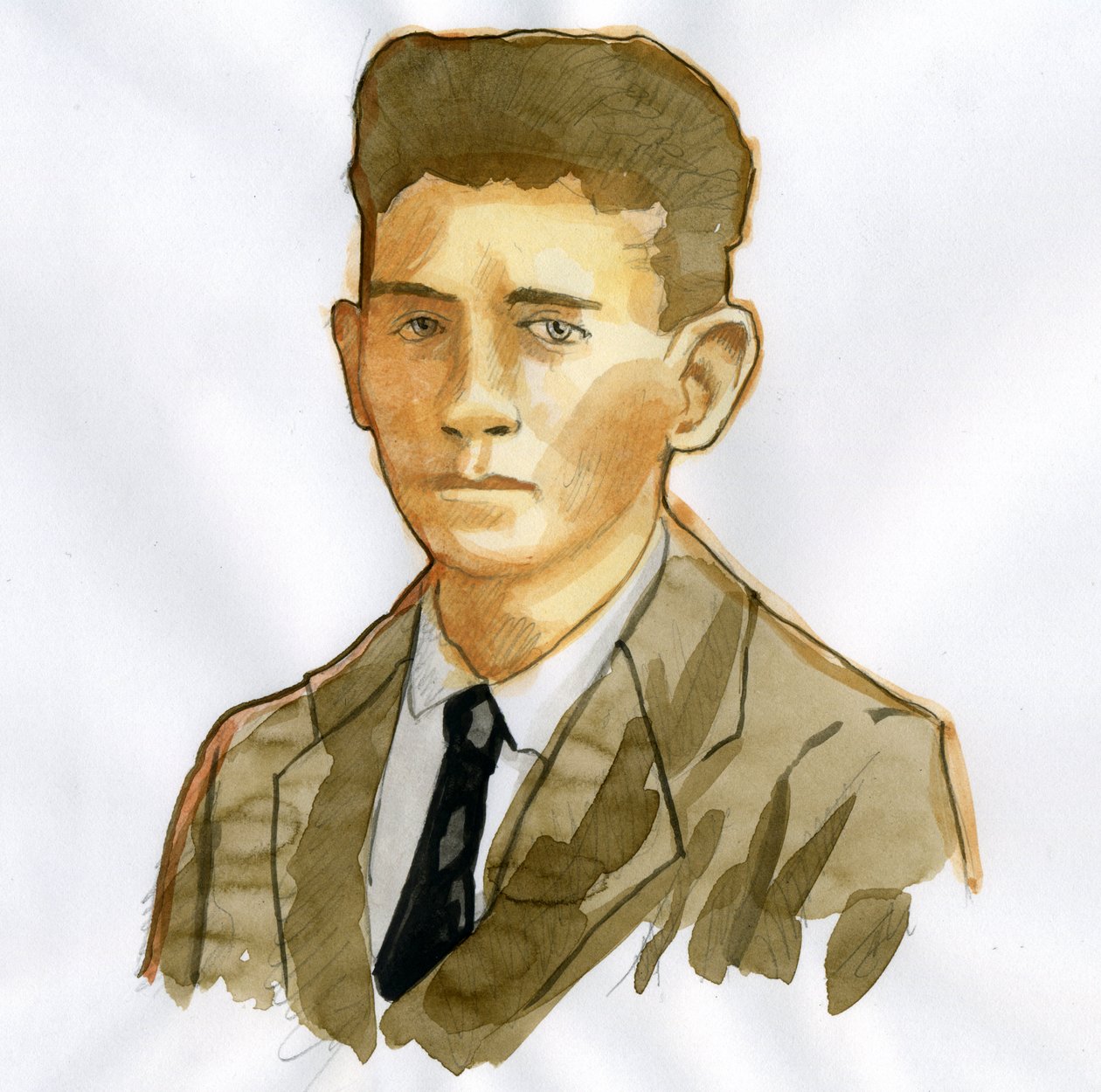 Ritratto dello scrittore praghese Franz Kafka (1883-1924) da Alessandro Lonati