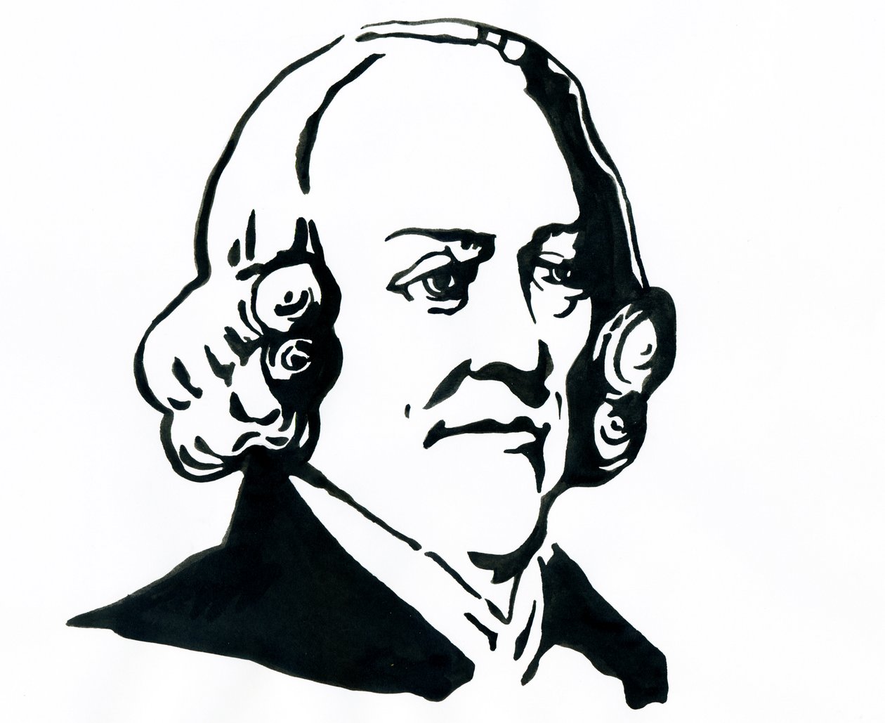 Ritratto del filosofo ed economista Adam Smith Disegno da Alessandro Lonati