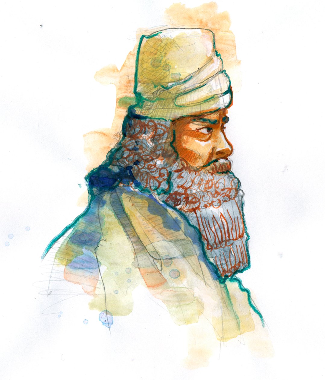Rappresentazione di Zoroastro o Zarathustra fondatore dello Zoroastrismo da Alessandro Lonati