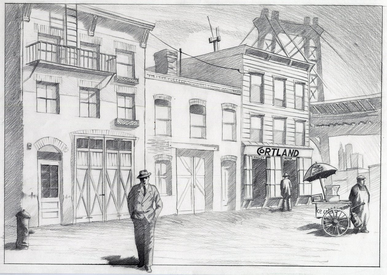 Stati Uniti, New York: vista di una strada di un quartiere della città negli anni 