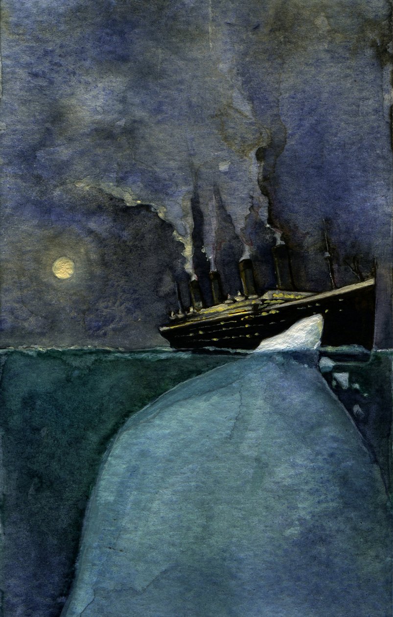 Vista del transatlantico Titanic al momento dell