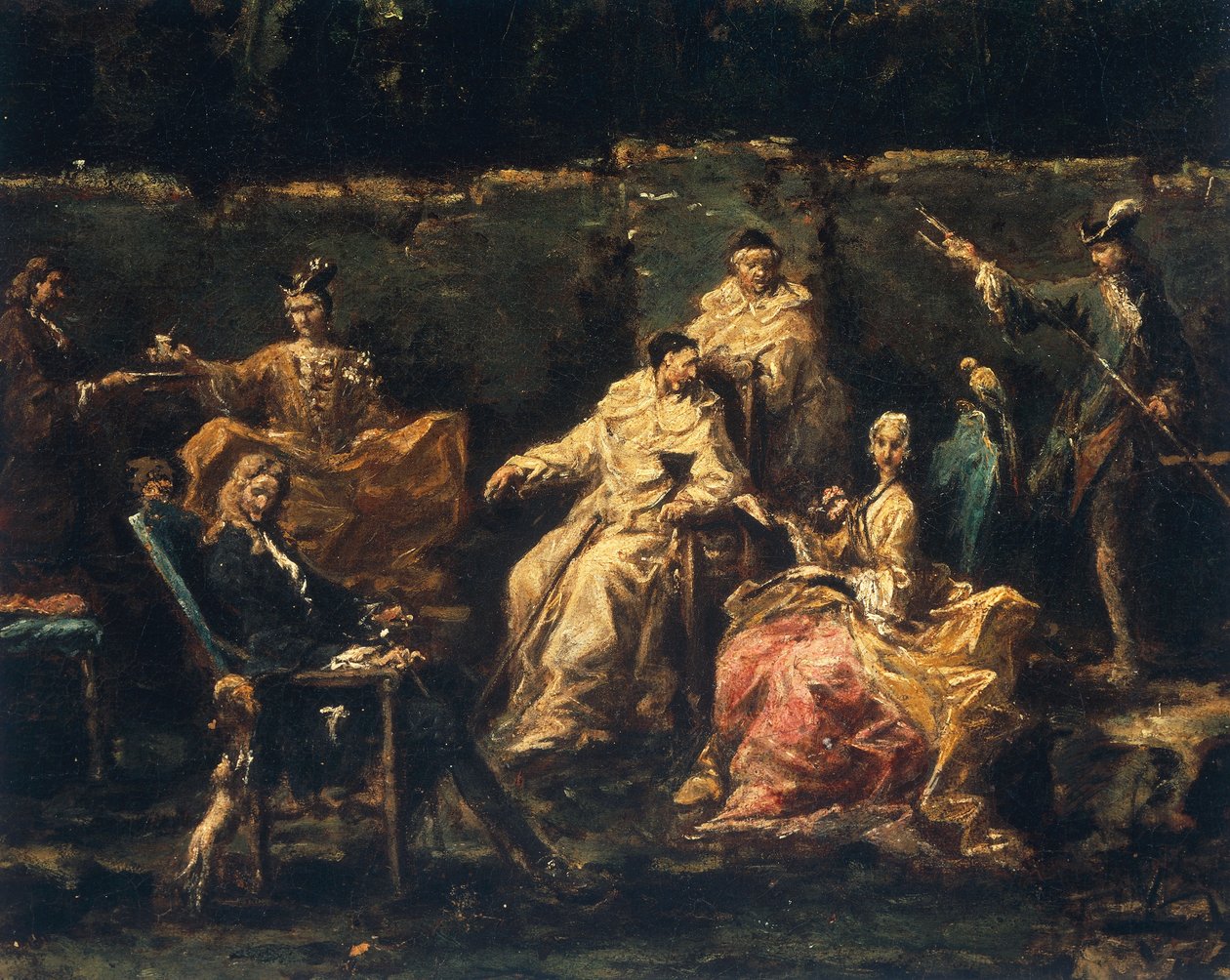Intrattenimento nel giardino di Albaro (dettaglio) da Alessandro Magnasco