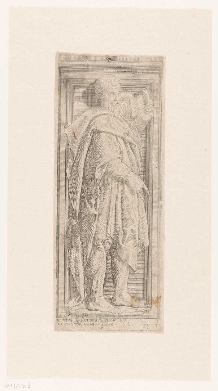 Bassorilievo con profeta in piedi con rotolo da Alessandro Nani