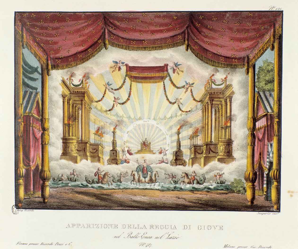 Apparizione del regno di Giove. Scenografia per la rappresentazione dell