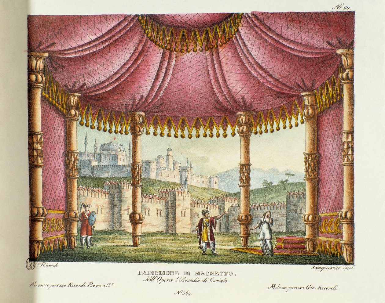 Il padiglione di Maometto (Atto II) Scenografia per la rappresentazione al Teatro alla Scala di Milano nel 1829 dell