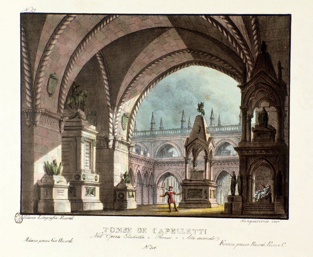 La tomba della famiglia Capuleti Scenografia per la rappresentazione al Teatro Carcano nel 1829 dell