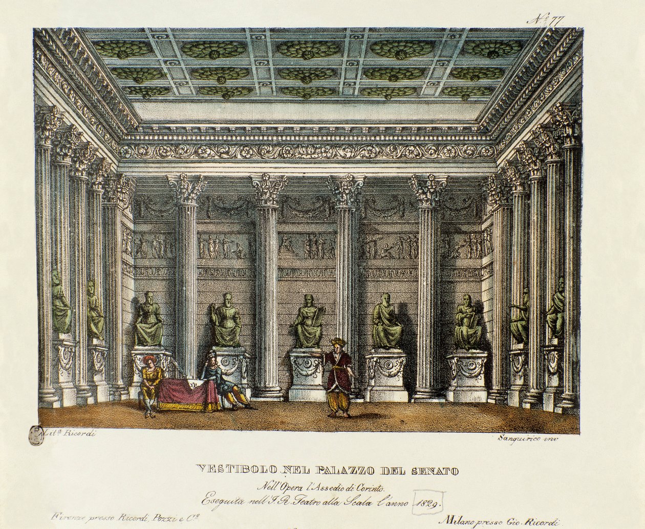 Il vestibolo del Palazzo del Senato (Atto I) Scenografia per la rappresentazione al Teatro alla Scala di Milano nel 1829 dell