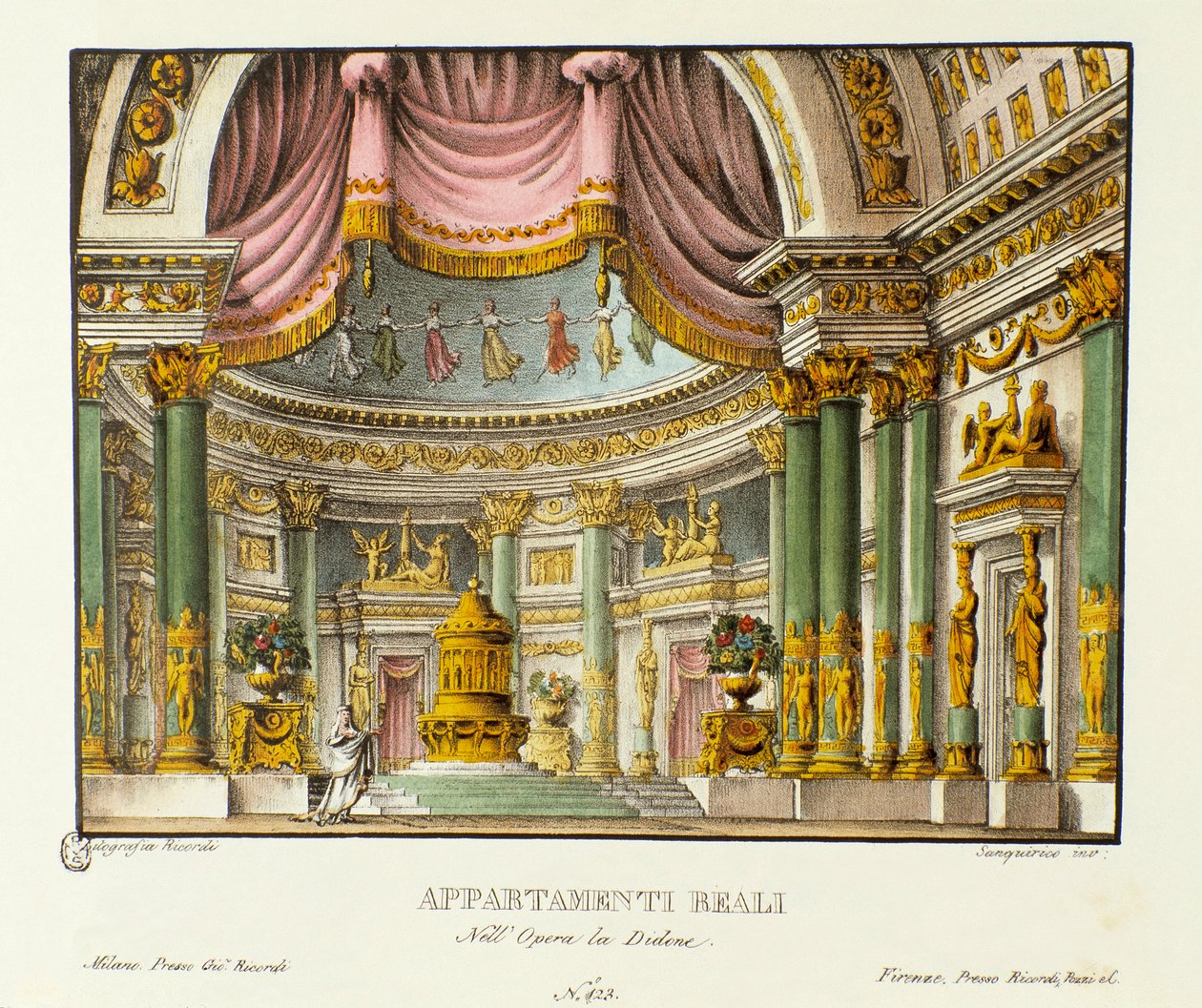 Vista del Palazzo Reale della Regina di Cartagine Didone da Alessandro Sanquirico