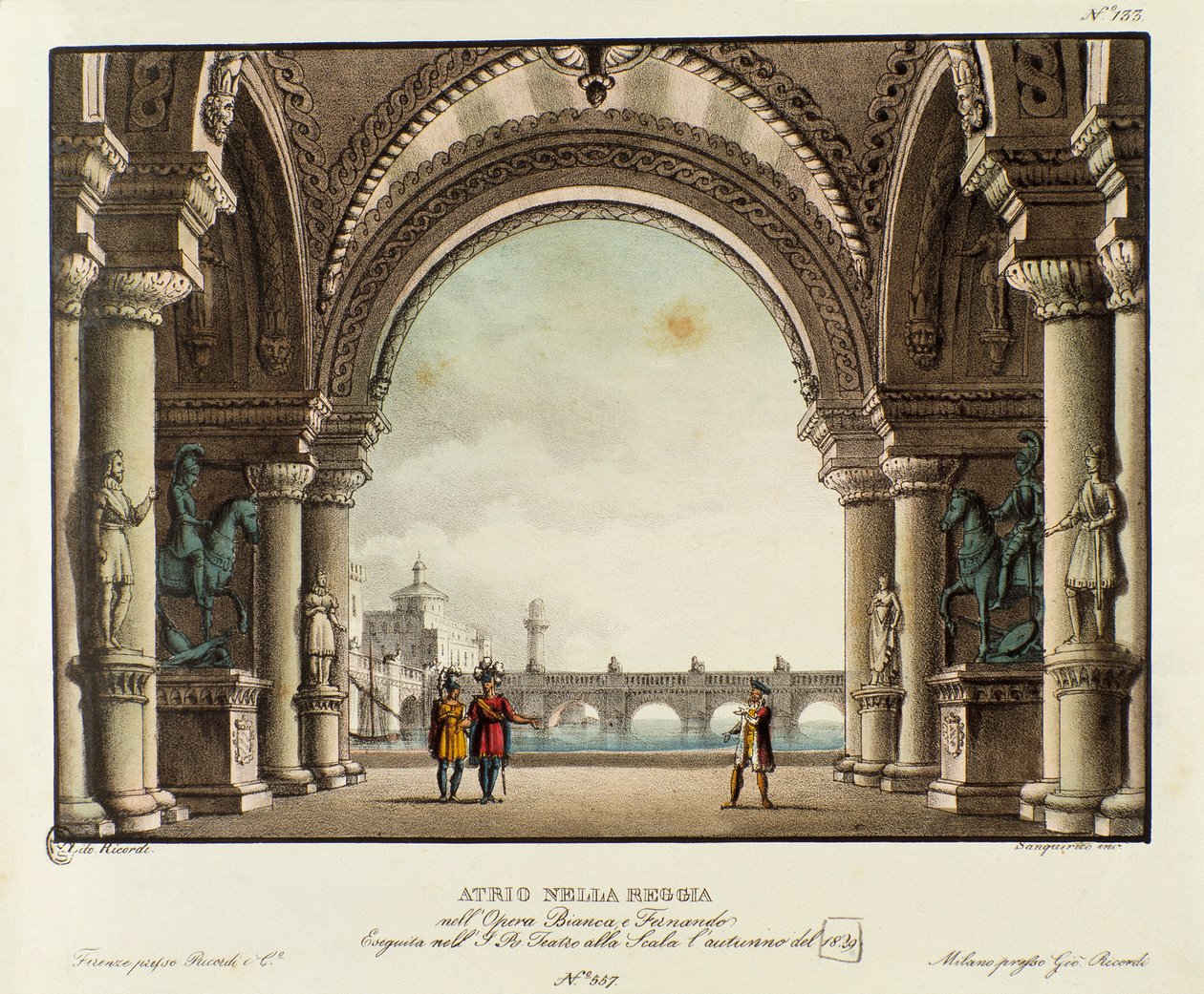 Veduta della sala del palazzo reale Scenografia per la rappresentazione nel 1829 dell