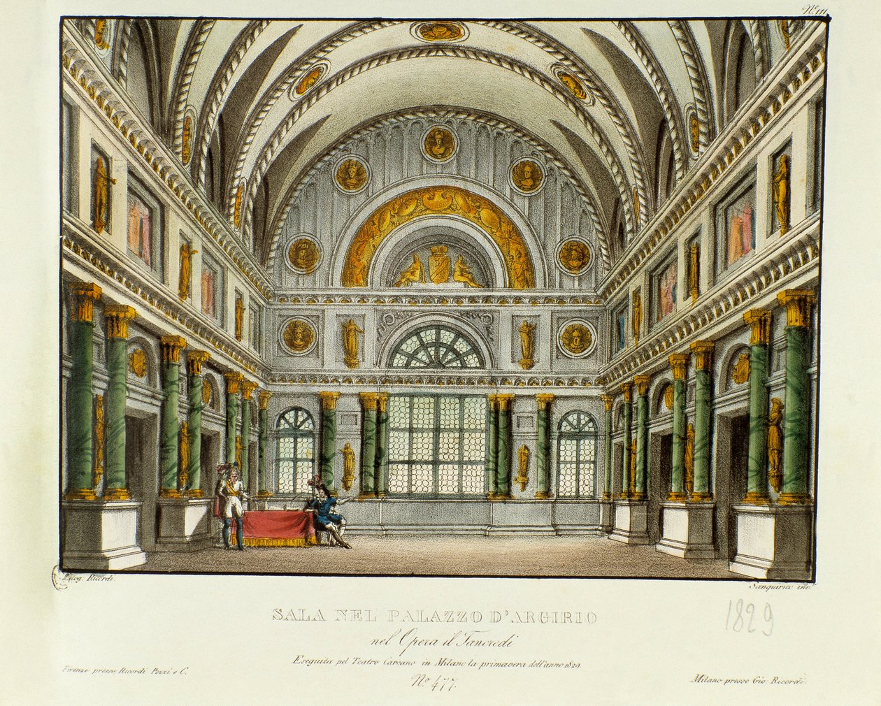 Vista del palazzo del re di Siracusa Argirio Scenografia per la rappresentazione a Milano nel 1829 dell