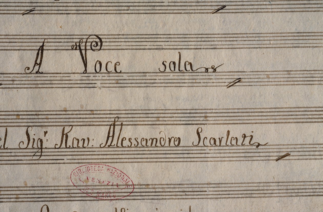 Partitura manoscritta di XXV Cantate per voce solista di Alessandro Scarlatti da Alessandro Scarlatti