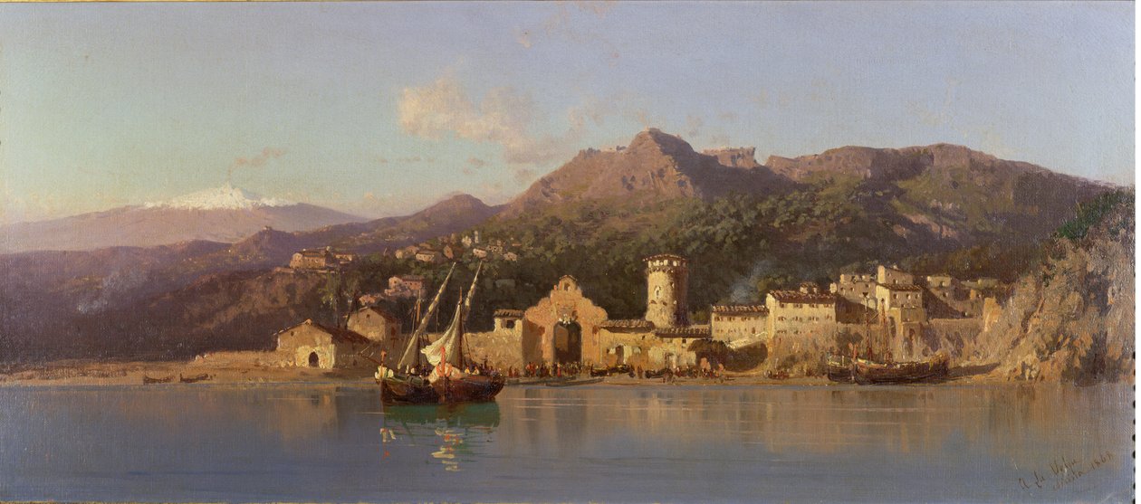 Veduta di Taormina, Sicilia, con l