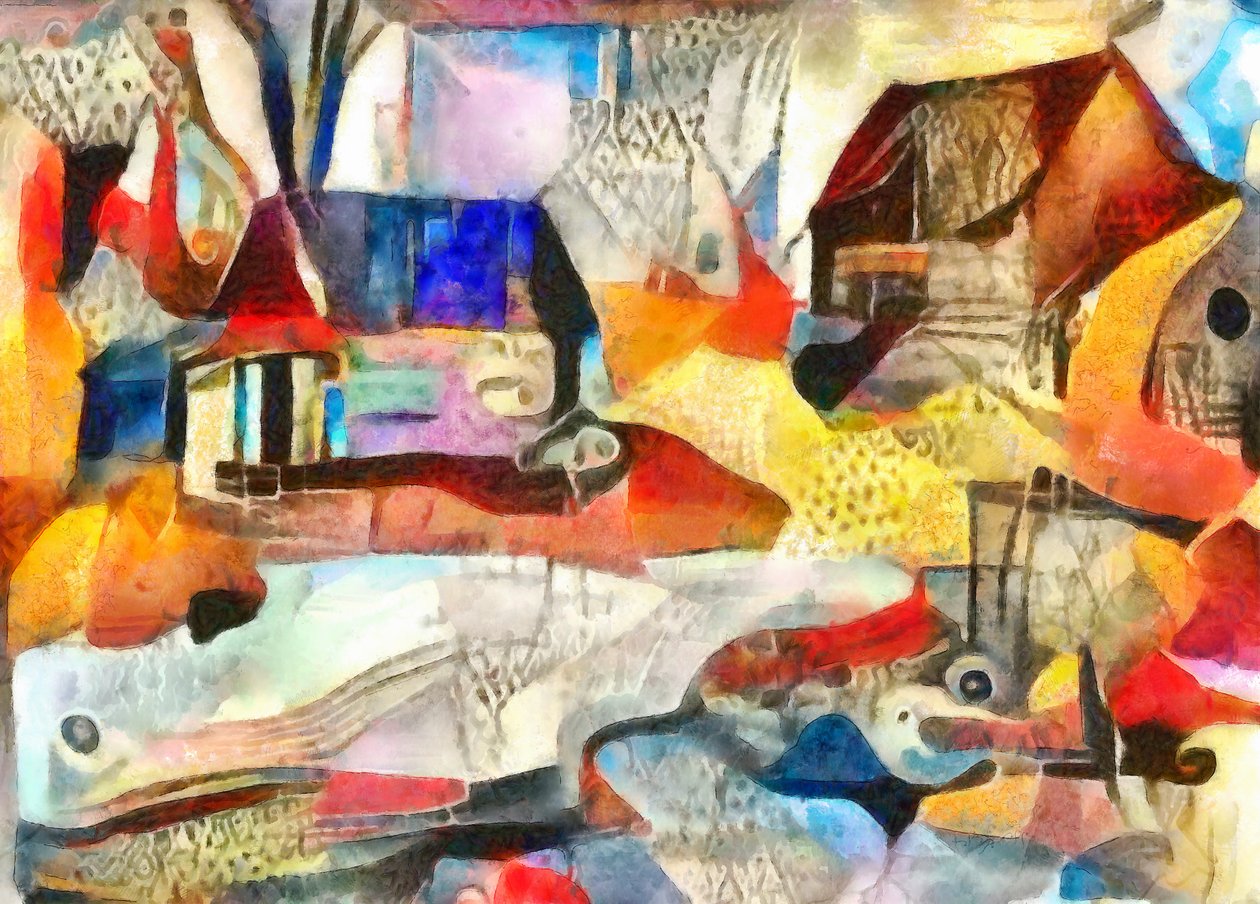 Tetti blu e marroni, 2017 da Alex Caminker