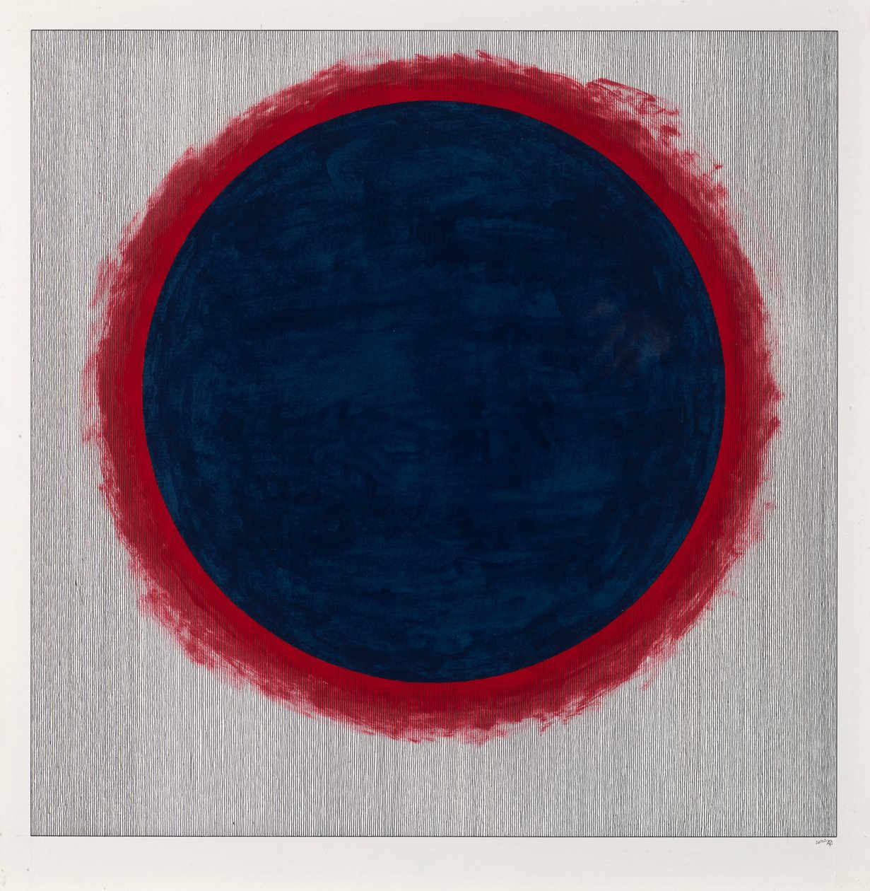 Cerchio blu su rosso, 2022 da Alex Dunn